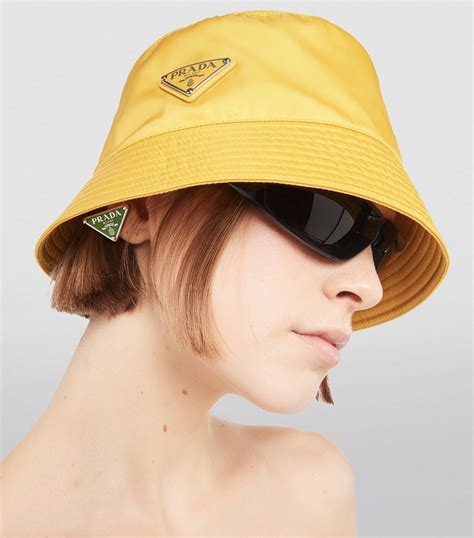 yellow prada bucket hat|prada nylon hats.